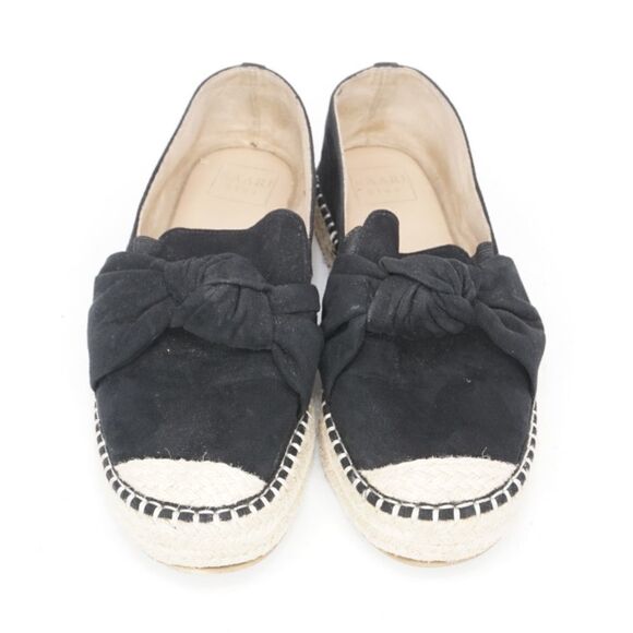 KAARI BLUE Black Suede Thick Espadrilles Slip Ons - Picture 3 of 9